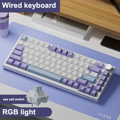 Ajazz Ak820 RGB Tri-Mode Gaming Mechanical Keyboard 82 Key Bluetooth 2.4GHz Wireless Gamer Keyboard Custom Gasket for Pc Laptop