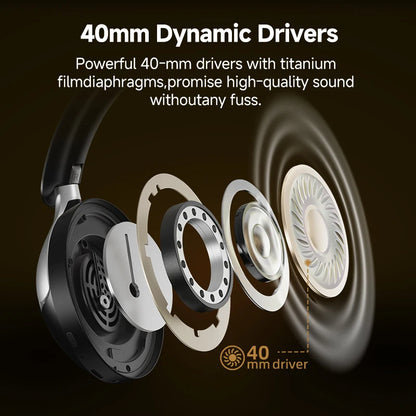 QCY H3 Pro ANC Wireless Bluetooth Headphone Hi-Res Spatial Audio Earphone with LDAC 50dB Active Noise Canceling Over Ear Headset
