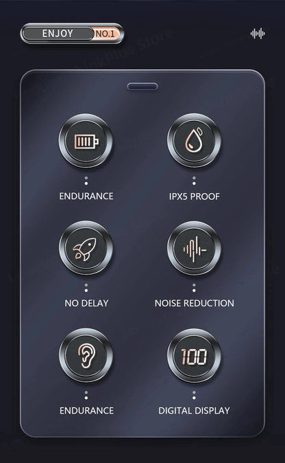 Ship From US Lenovo LP75 Bluetooth 5.3 Headphones Wireless Music Earphones LED Digital Display Noise Reduction Game Earbuds New