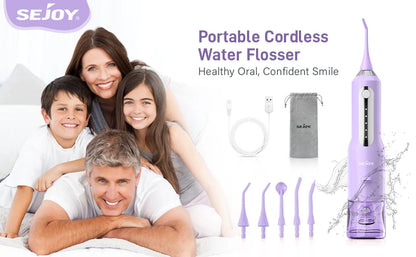 Sejoy Cordless Electric Water Flossers for Teeth Water Dental Flosser Portable Oral Irrigator Rechargeable