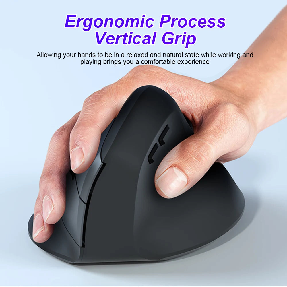 Bluetooth Mouse Vertical Mouse Ergonomic 2.4G Wireless Optical Mice 3 Adjustable DPI 800/1200/1600 6 Buttons for Laptop Desktop