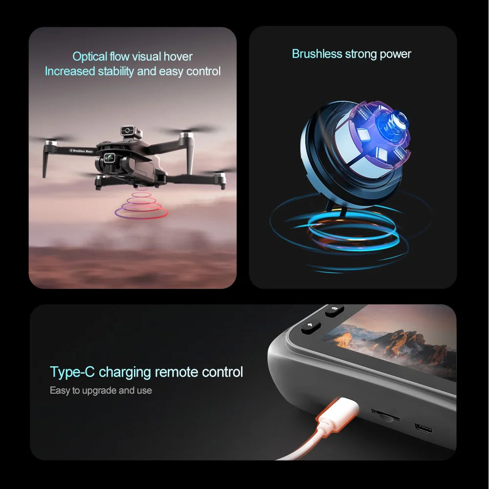 V168 PRO MAX GPS Drone Professional 8K Camera Aerial FPV Brush Avoiding Obstacle with Large Screen Remote Control Folding Drone