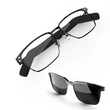 SG20 TWS 2-in-1 Smart Bluetooth Glasses - Convertible Sunglasses & Clear Lenses, Wireless Audio, Touch Control