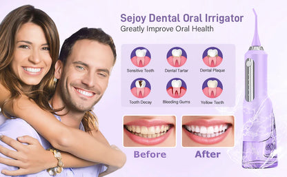 Sejoy Cordless Electric Water Flossers for Teeth Water Dental Flosser Portable Oral Irrigator Rechargeable