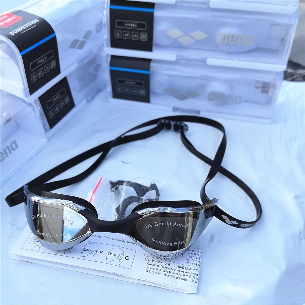 ARENA waterproof and anti fog racing professional high-definition swimming goggles UV400 competition training swimming equipment