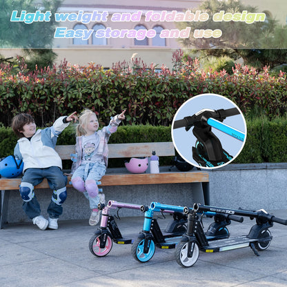 RCB R12 Electric Scooter for Kids Age 6-12, Colorful Lights, 6.5" Foldable E Scooter, LED Display, Lightweight Electric Scooter