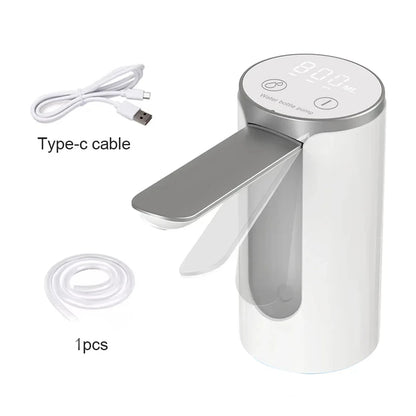 LED Display Water Bottle Pump Foldable Electric 1200mah Type C Rechargeable Automatic Stop Touch Button 3 Quantitative Settings