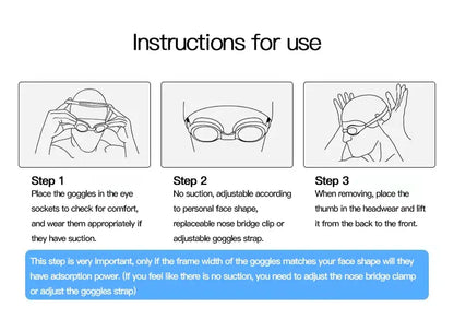Swimming Goggles Adult Myopia Swimming Goggles One-piece Earplugs Electroplating Anti-fog High-definition Swimming Goggles